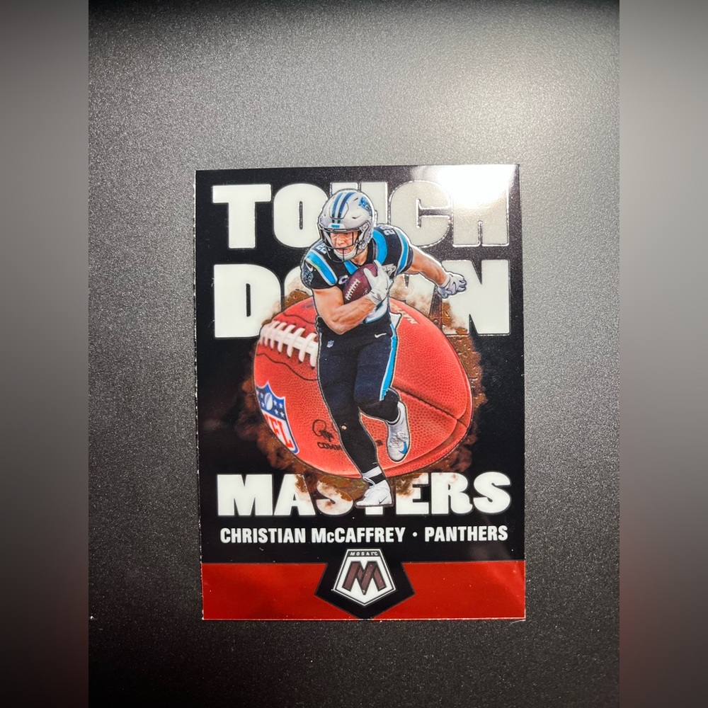 CHRISTIAN MCCAFFREY TOUCHDOWN MASTSERS 2020 MOSIAC CARD